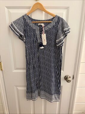 Vineyard Vines Navy and White Short Sleeve Shift Dress